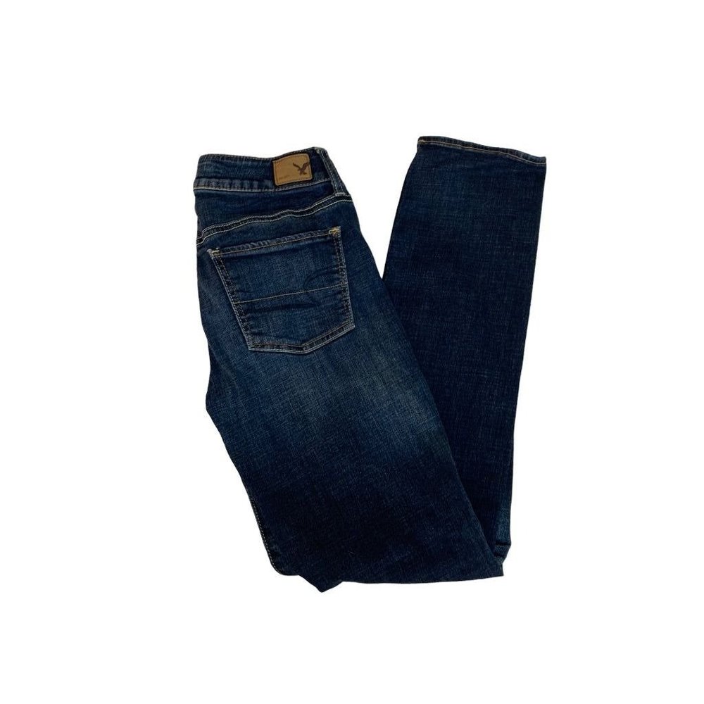 4 American Eagle Women's Jeans Straight Super Straight‎ Denim